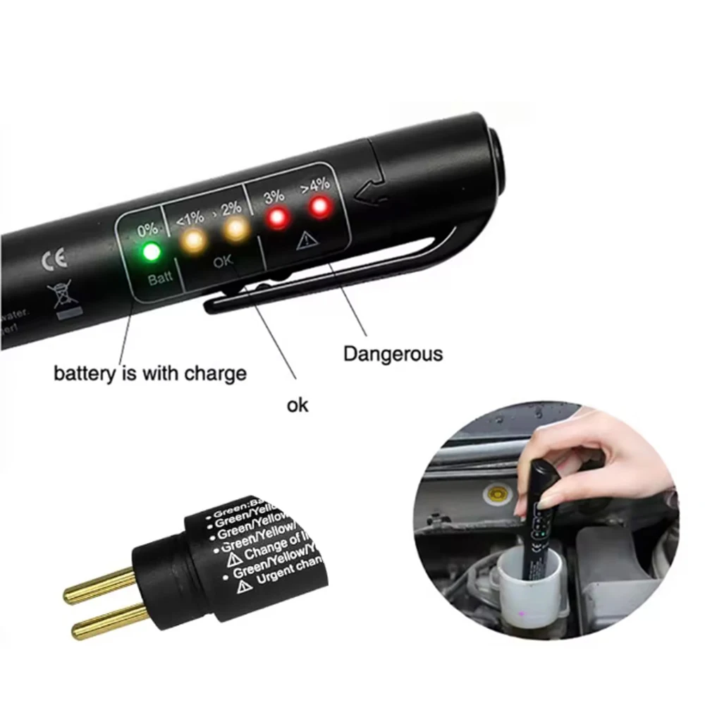 Auto Meters Car Vehicle oil Electronic Brake Fluid Liquid Tester Pen Accurate Oil Moisture DOT3 4 5 LED Oil test Indicator Pen view 3