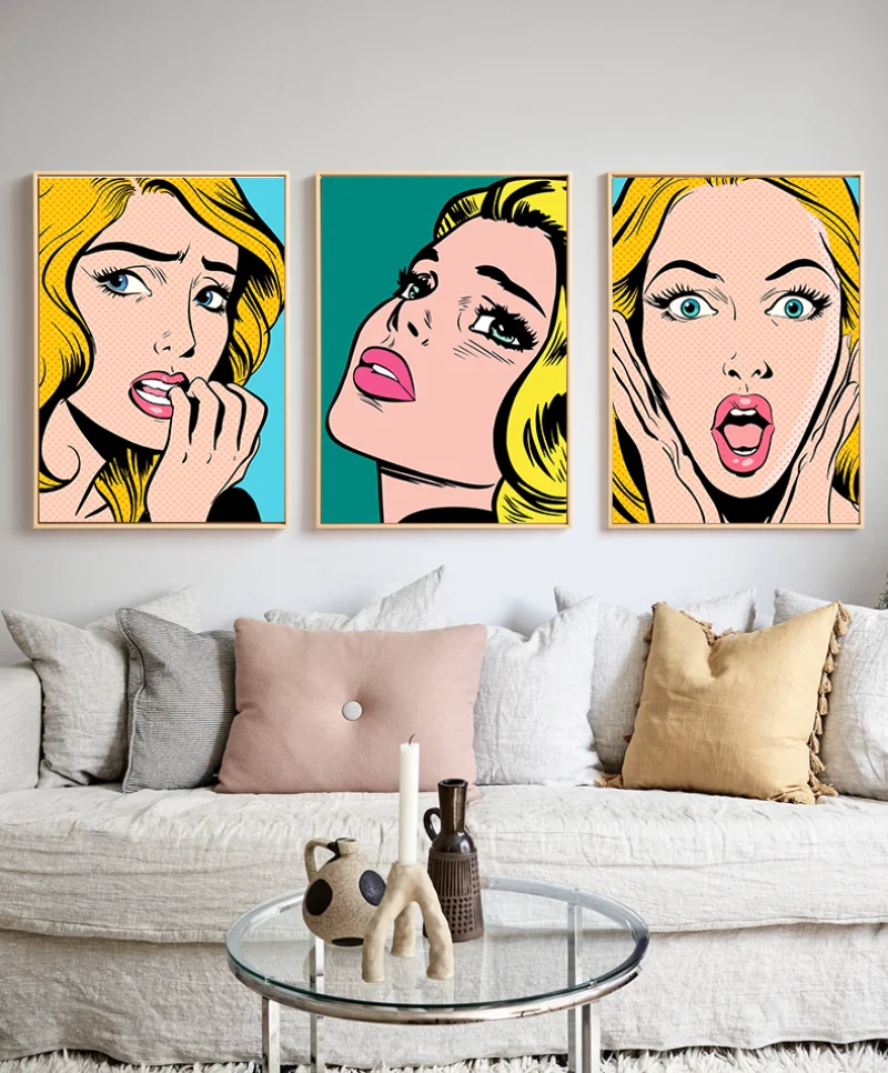 Retro Comics Pop Art Sexy Girl Poster Sad Cry Girls Canvas Painting Aesthetic Wall Art Pictures For Living Room Bedroom Decor