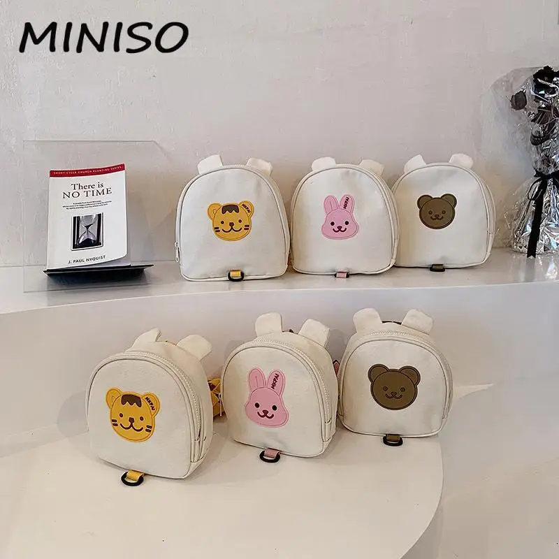 Canvas Baby Backpacks Kindergarten School Bag Bear Bunny Korean Anti-lost Kids Bags for Girls Boys Children Backpacks 2-3years