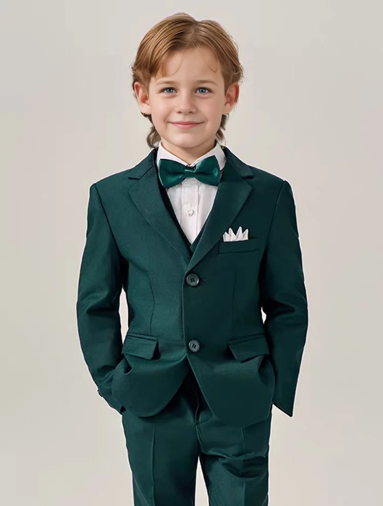 Suit for boy hHgh Quality Blazer Vest Pants Three Pieces Wedding Birthday Evening Party  Elegant Kids Clothes  3-16 Years