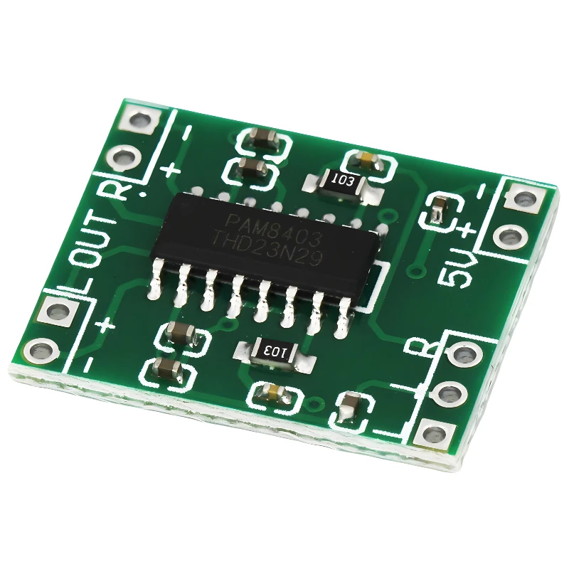 PAM8403 سوبر مضخم رقمي صغير مجلس 2*3 واط فئة D مضخم رقمي مجلس كفاءة 2.5 إلى 5 فولت USB امدادات الطاقة