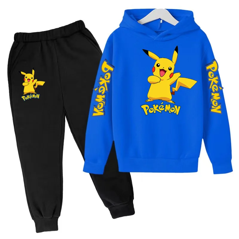 Neues Kinder-Sportoutfit-Set - Kapuzenjacke + lange Hose mit Cartoon-Mustern, lässige, lockere Passform, geeignet für Jungen und Mädchen im Alter von 3 bis 13 Jahren. – Detail 10