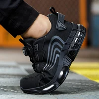 Rotary Button New Safety Shoes for Men, Anti-Impact and Anti-Piercing Work Shoes, Fashionable Men's Sports Shoes, and Safety Pro 6