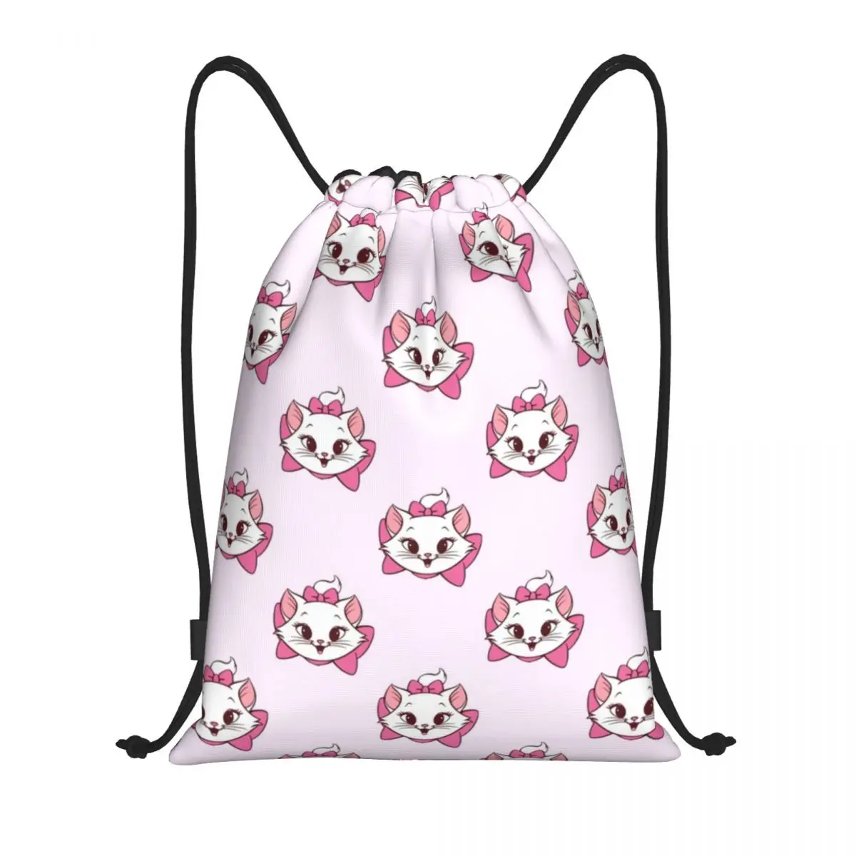 Custom Marie Cat The Aristocats Drawstring Bags Men Women Lightweight Kawaii Kitten Sports Gym Storage Backpack