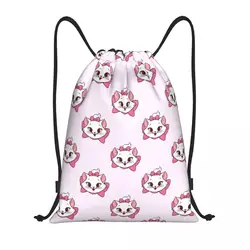 Custom Marie Cat The Aristocats Drawstring Bags Men Women Lightweight Kawaii Kitten Sports Gym Storage Backpack