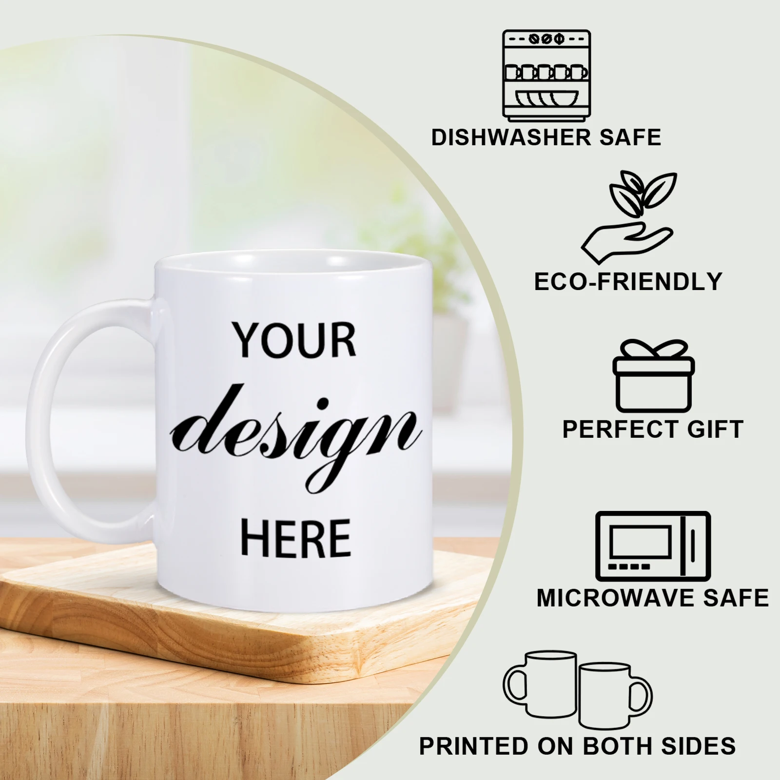 Custom Your Text Image Logo Mug Office Coffee Cups 11 oz Funny Ceramic Tea Water Mugs Novelty Drinkware for Coworker Women Men