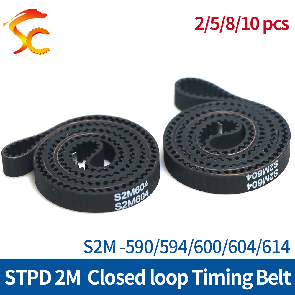 3D printer S2M closed loop rubber length 590/594/600/604/614mm width 6mm/9mm/10mm/15mm Timing belt