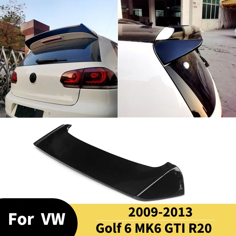 For Volkswagen Golf 6 MK6 GTI R20 2009-2013 Rear Roof Lip Spoiler Diffuser Tail Fin Accessories Fixed Wind Wing Body kit Tuning