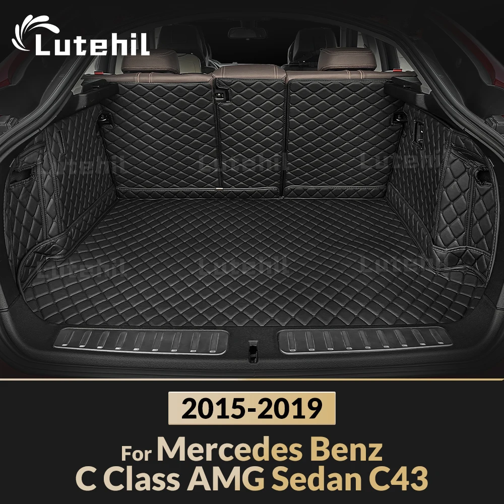 

Для Mercedes Benz C Class AMG Sedan C43 2015-2019 18 17 16, полный коврик для багажника, подкладка для багажника, аксессуары для интерьера