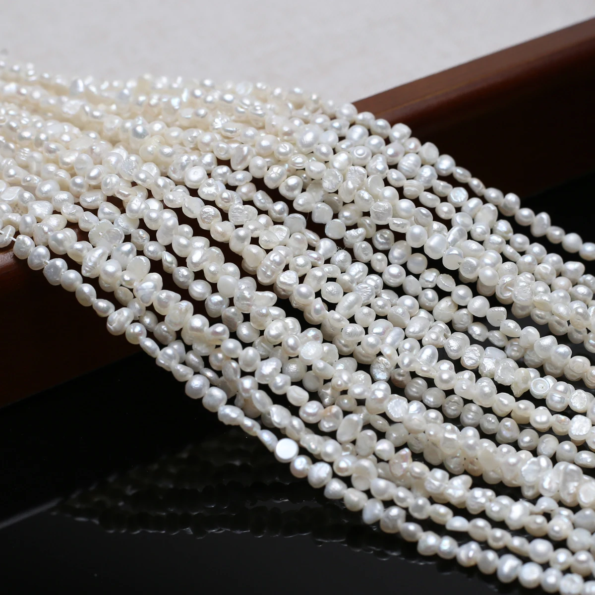 

4-5mm A Small Double-Sided Natural Freshwater White Pearl Bead Jewelry Gift Make DIY Necklace Bracelet Accessories Wedding Gift