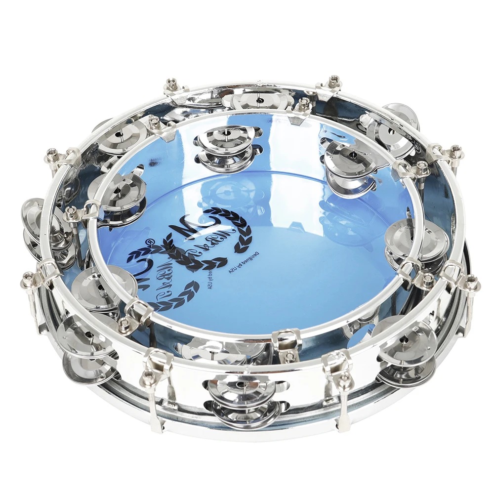 طبلة يدوية على شكل جرس يدوي مقاس 8/10 بوصة مع أداة قرع الأناشيد ذات صف مزدوج لـ KTV / Festiva / Partyl / الاحتفال #6