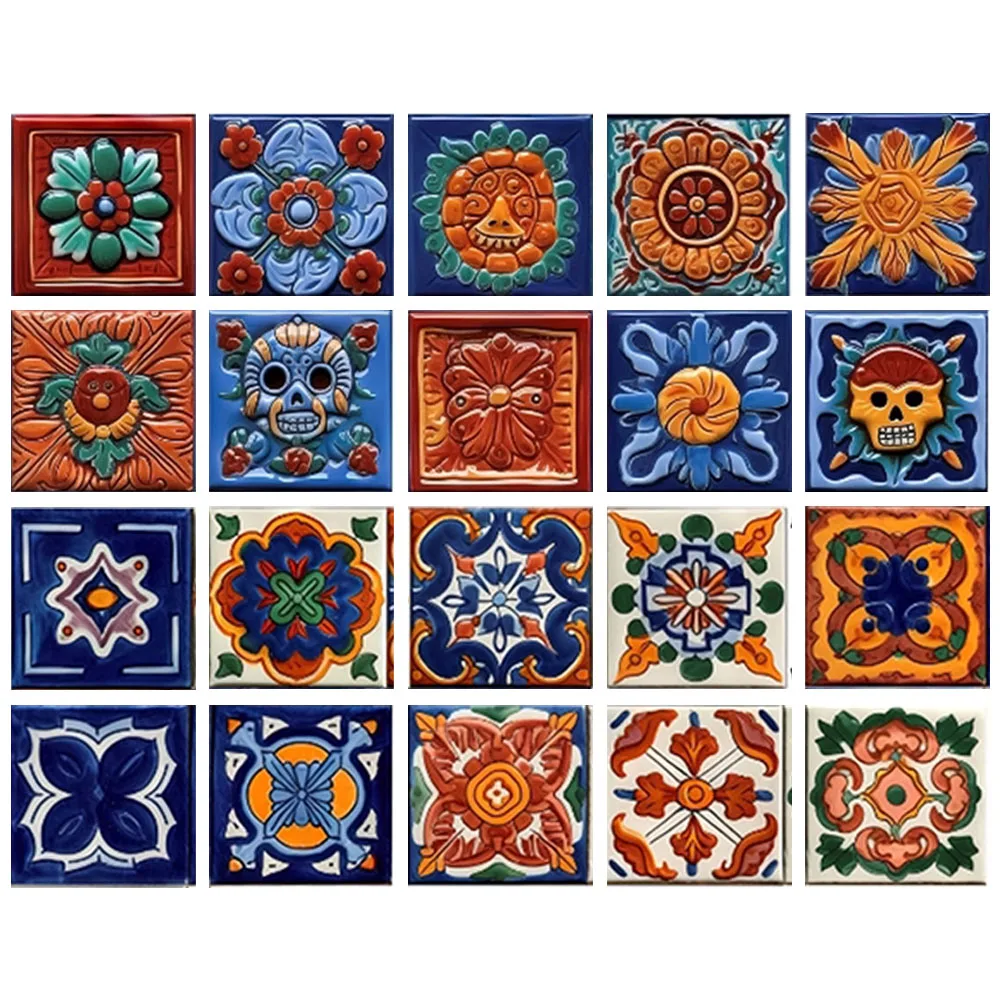 Decoration Options Mexican Tiles Decals Long Lasting Use Peel And Stick Tile Stickers Peel And Stick Tile Stickers