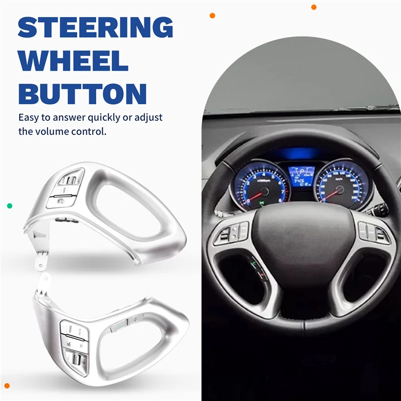 

A60E-For Hyundai Ix35 TUCSON 2010-2015 Car Multi-Function Cruise Control Steering Wheel Buttons With Bluetooth Button