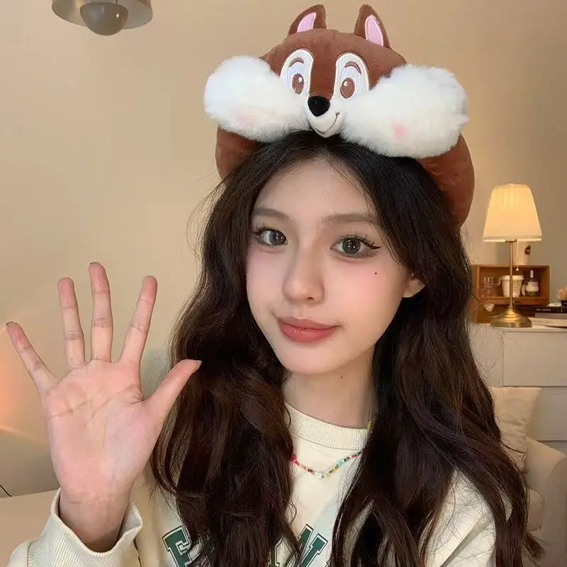 

Disney Chititi Amusement Park Hair Hoop Cartoon Cute Plush Face Wash Headband Hair Accessories