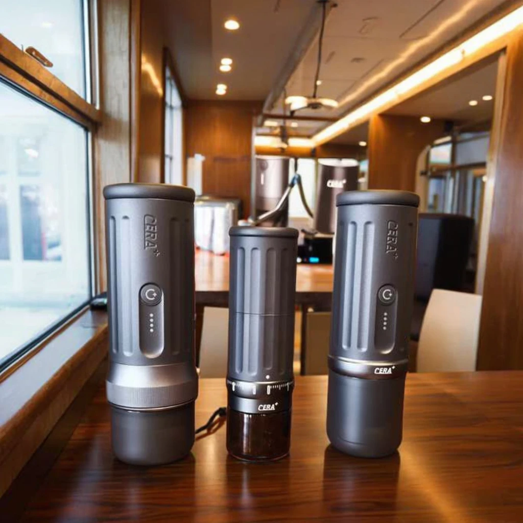 MAX Fully Automatic Electric USB Portable Coffee Machine Set with Grinder Coffee Pod & Powder Compatible