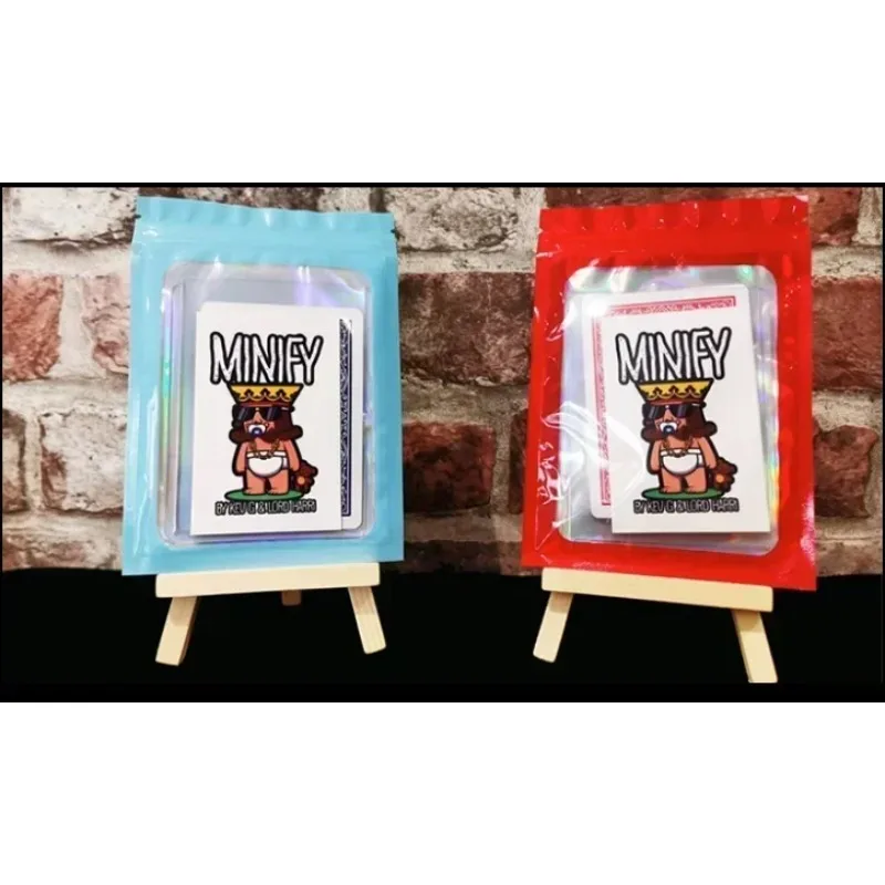 Minify vermelho ou azul por kev truques de magia espedores incrível efeito de cartão de poker ilusões close-up adereços mágicos bar truque rua