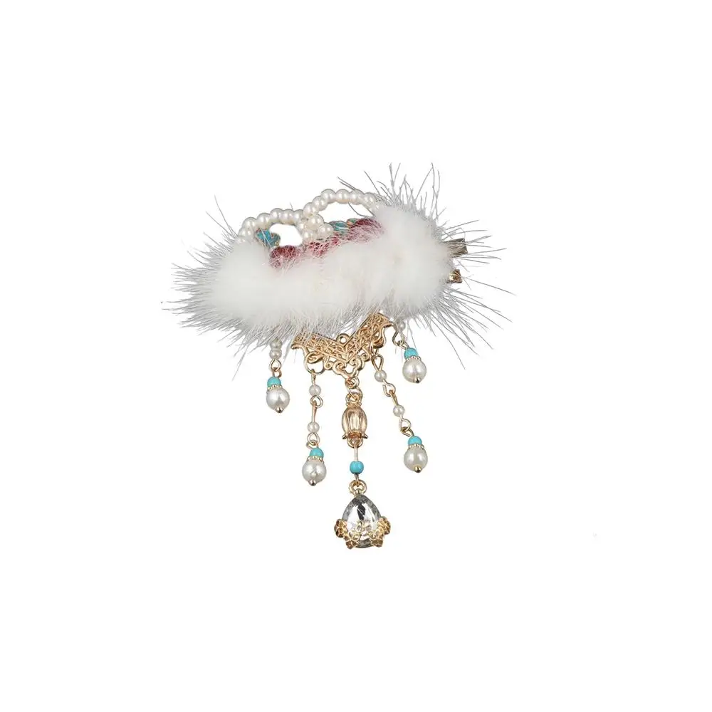 

Tassel Lion Hairpin Plush Ball Pearl Chinese New Year Headwear Hair Accessories Tang Suit Hair Clip Ancient Style Hairpin Girls