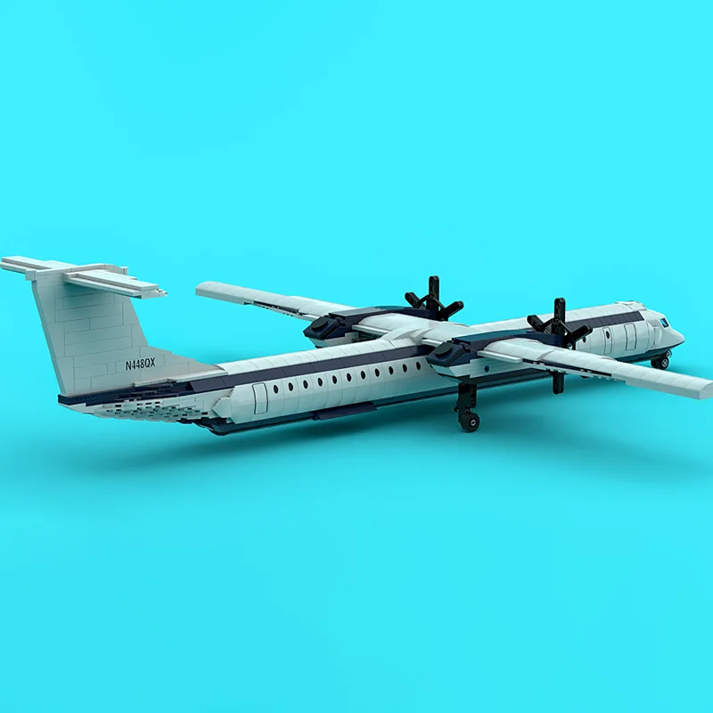 Raumschiff Moc Bausteine Modular Dash 8 Q400 Kommerzielle Flugzeug Technologie Blöcke Weihnachten DIY Spielzeug Bau Geschenke