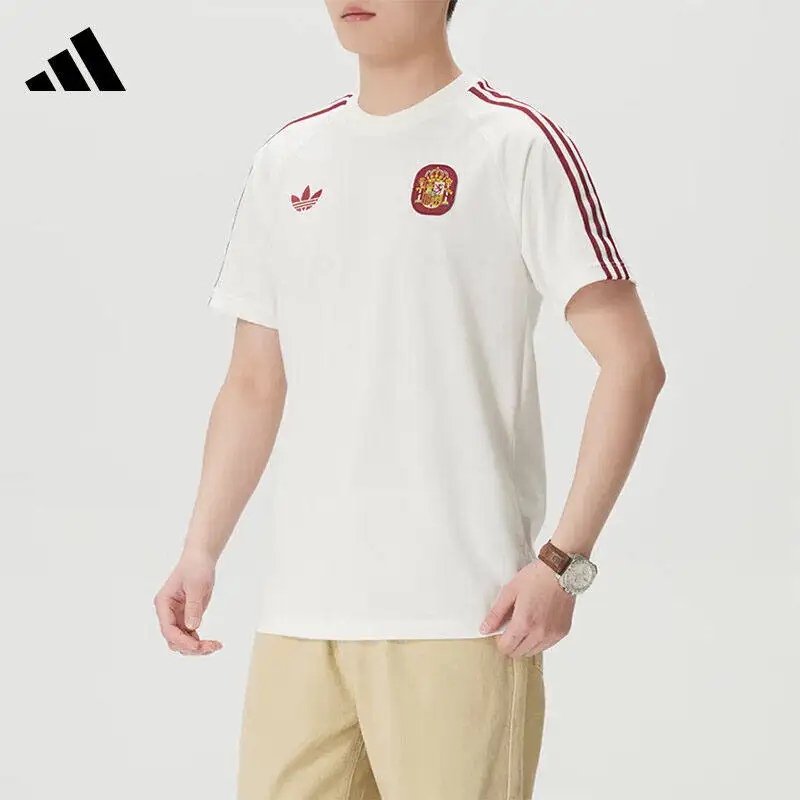 2026 Sport Adidas Men T Shirt Regular Fit Crew Neck Trefoil Logo Single Jersey Knit Short Sleeve Top JZ2256