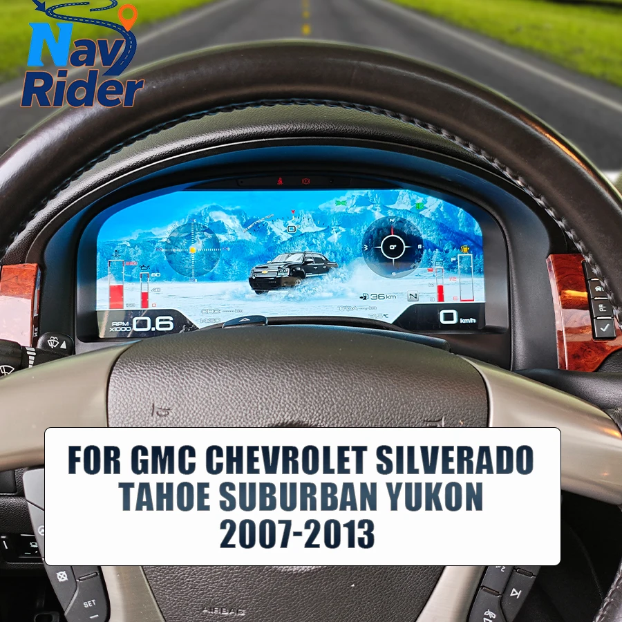 

15.1inch Car Digital Cluster For GMC Chevrolet Silverado Tahoe Suburban Yukon 2007-2013 Speedometer Instrument Virtual Cockpit