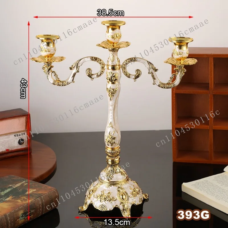 Retro candlestick ornament European exquisite three heads five heads hotel western restaurant candlelight dinner