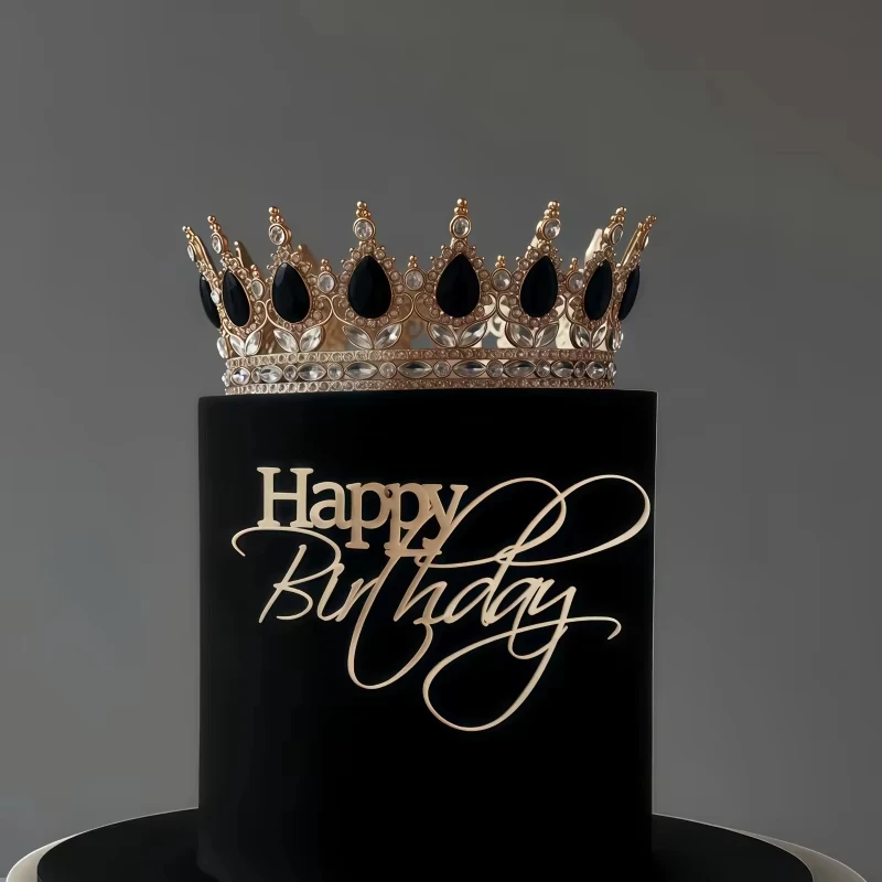5pcs/3pcs Gold Mirror ''Happy Birthday'' Cake Topper Acrylic Letter Sign for Modern Birthday Party Cake Decorations