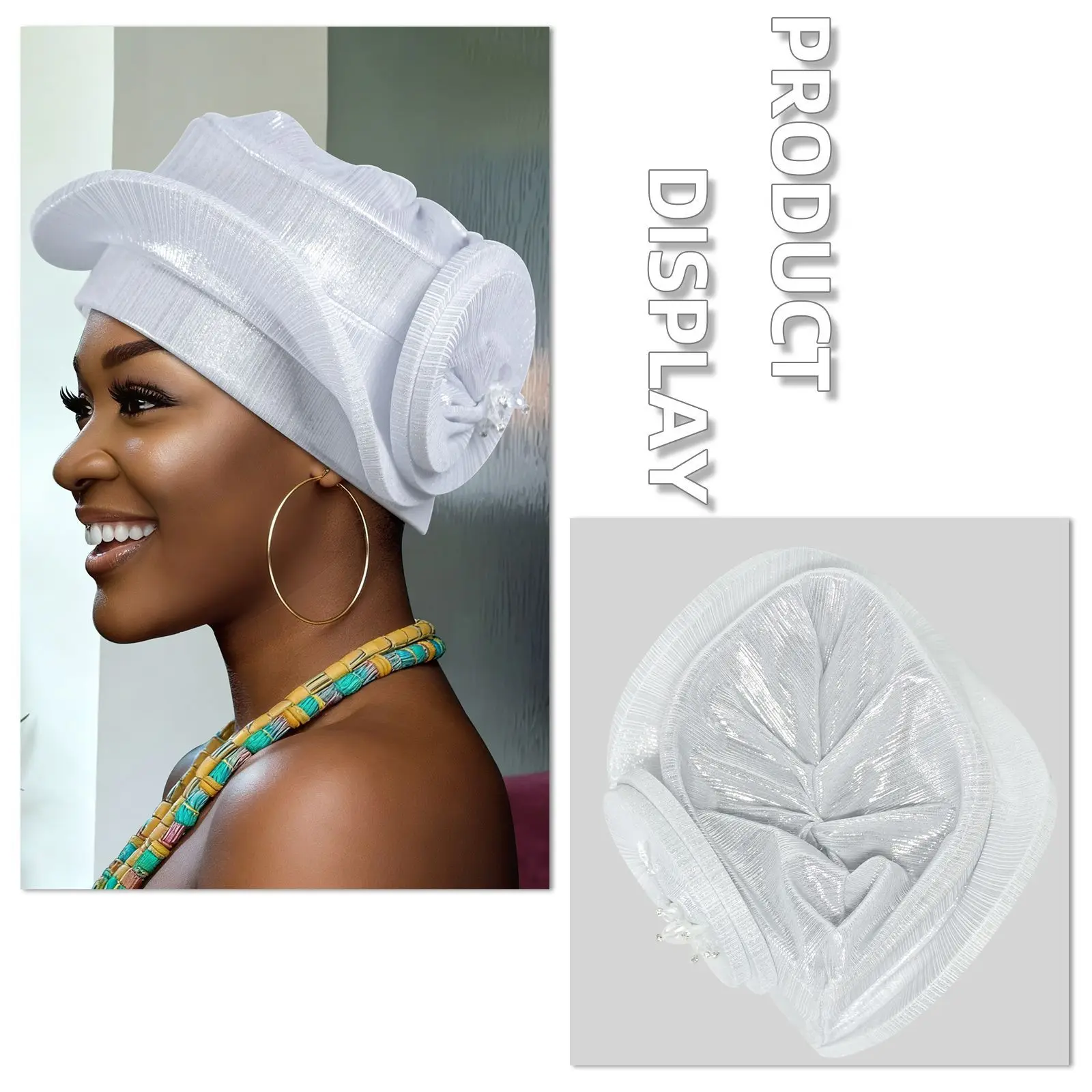 Novedosa Boina Espiral para Mujer, Turbante Africano Auto Gele, Pañuelo para la Cabeza de Dama, Boinas Femeninas, Turbante Nigeriano, Accesorio para la Cabeza para Bodas y Fiestas
