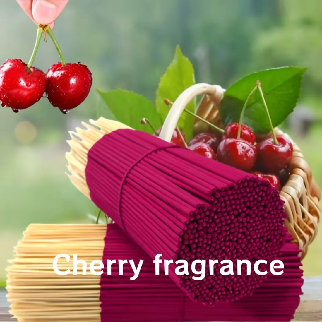 22/37/82/137 Handmade Bamboo Incense Sticks |   & Cherry-Scented, Long-Lasting Fragrance, Safe and Non-Irritating, Perfect for Fishing, Gardens, Porches, Travel, Etc. - Feather-Free, Indoor and Outdoor Yoga and Meditation Decoration, Holiday Gift.