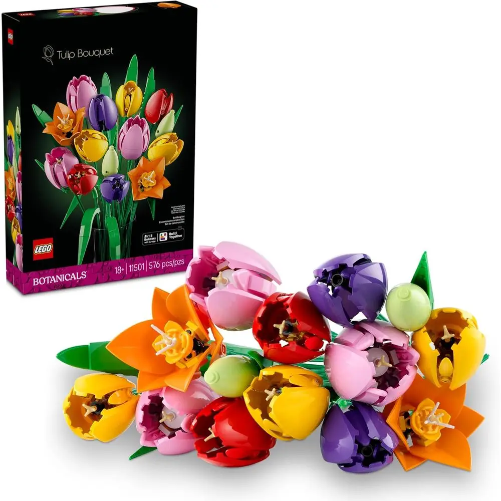 

Adults' Tulip Bouquet Building Kit: Perfect for Mother's Day, Bedroom, Bookshelf, and Office Décor - Artificial Flowers, Ages 18
