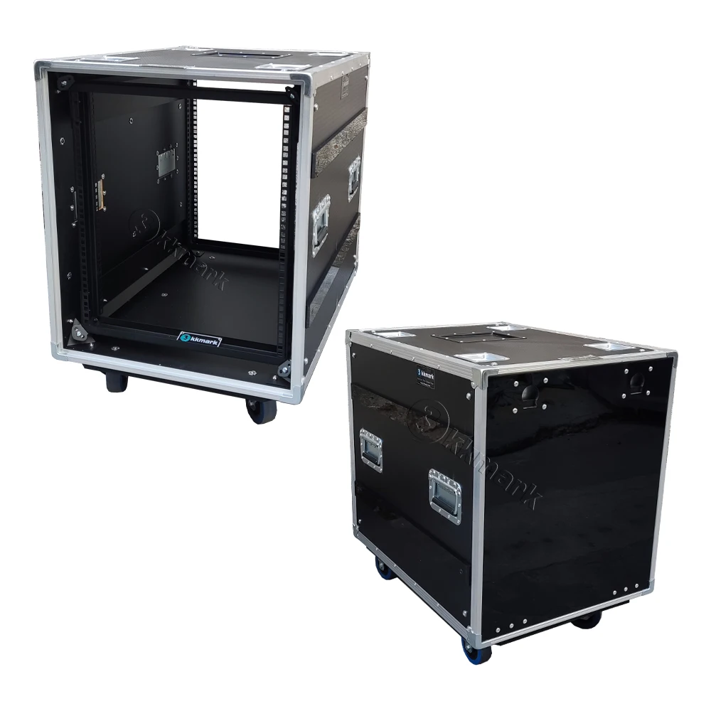 

Kkmark Custom Professional Amplifier 12U 800 Slam Rack Tour Flight Cases With Black Polypropylene Board Texture Door