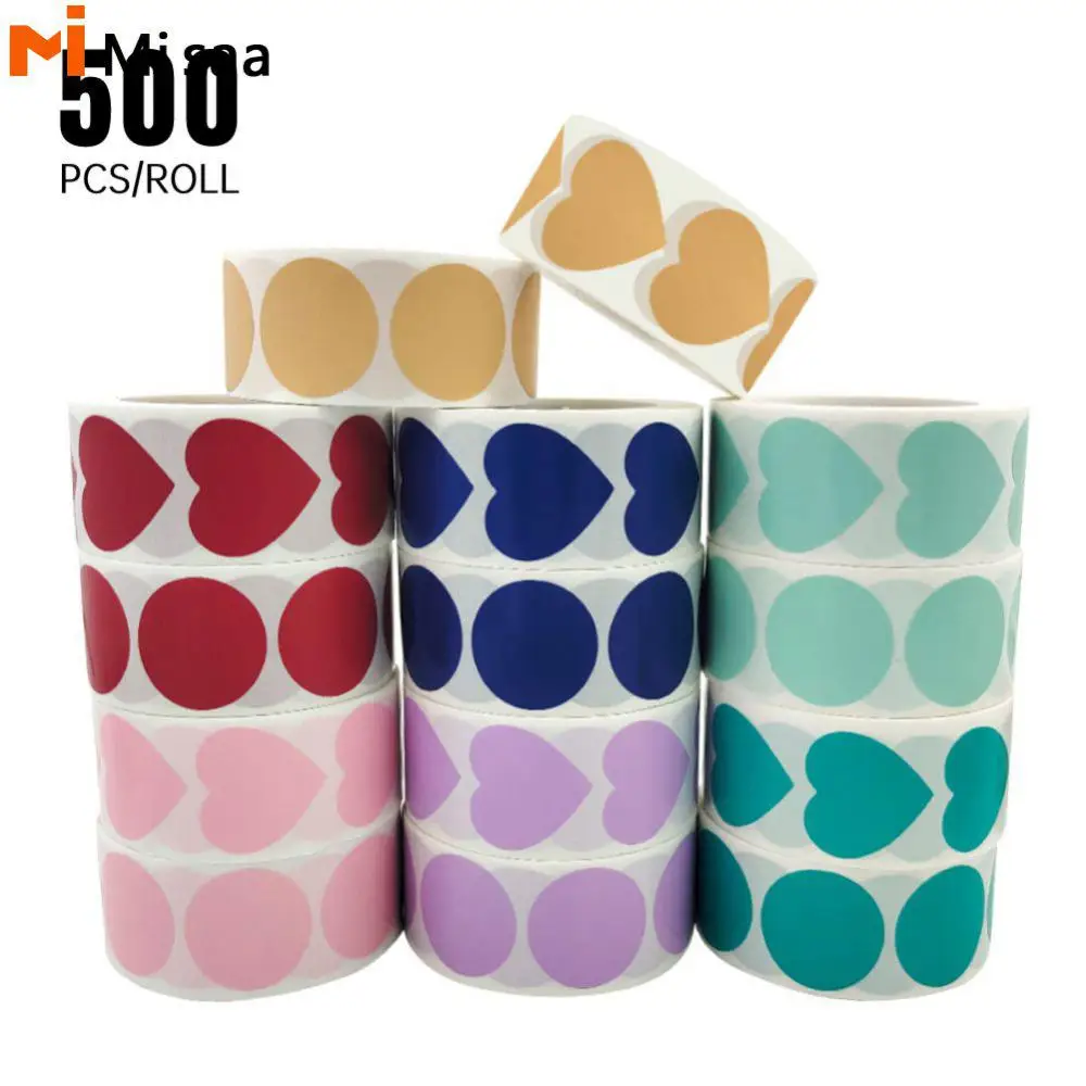 Labels Strong Adhesion Multiple Colors /Roll Circular Gummed Paper Sticker Not Easily Detached Easy To Use Stickers Portable