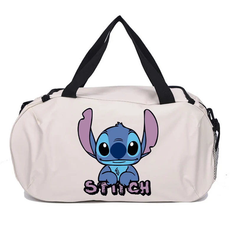 Lilo Stitch Travel Bag Kawaii Disney Cartoon Printed Luggage Bags Outdoor Camping High Capacity Backpack Oxford Cloth Gym Bag