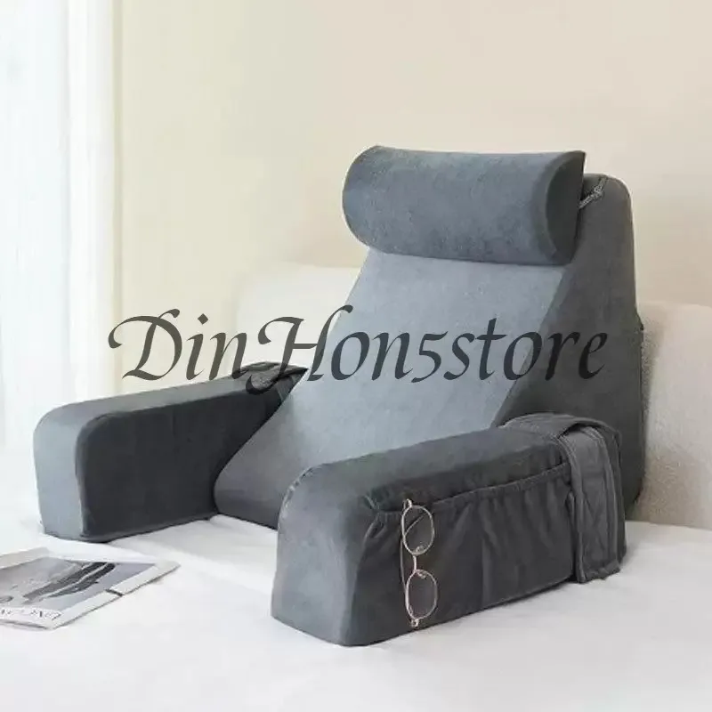 Reading Pillow Wedge Shape Back Support Adjustable Bed Rest Pillow for Sitting Lying Lumbar