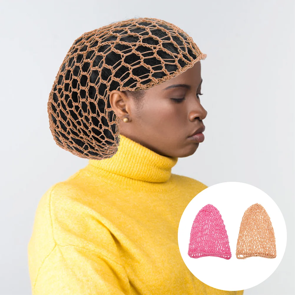 2 Pcs Hair Net Bag Home Salon Covers Crochet Woman Care Mesh Hairnet Long Comfortable