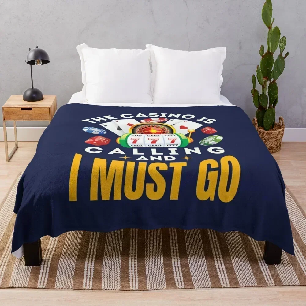 

The Casino Is Calling and I Must Go Throw Blanket Soft Home Decor Blanket for Couch Bedroom