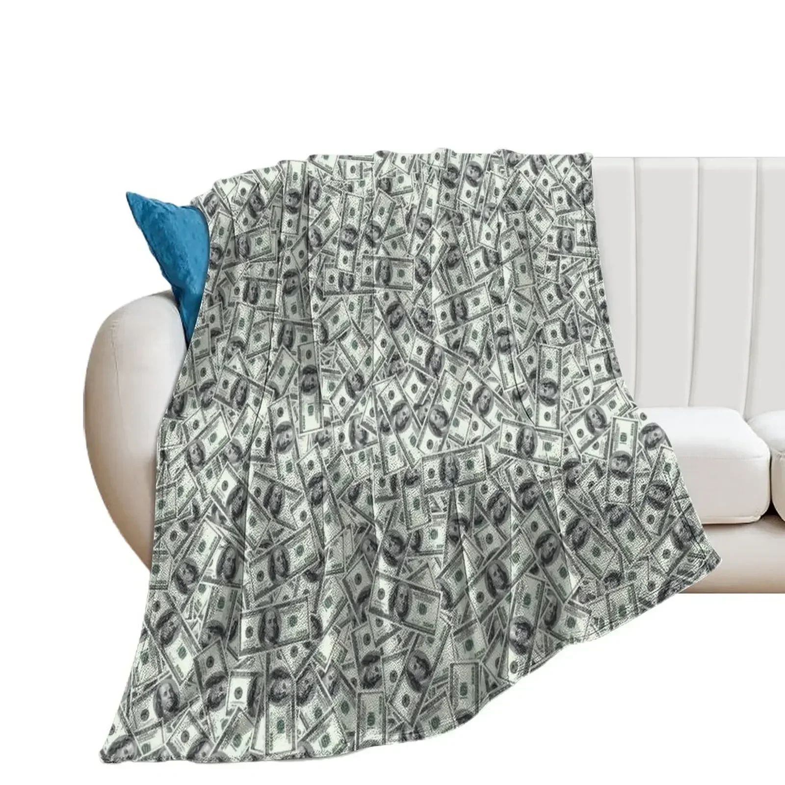 

Giant money background 100 dollar bills Throw Blanket Giant Sofa For Baby christmas gifts Extra Large Throw Blankets