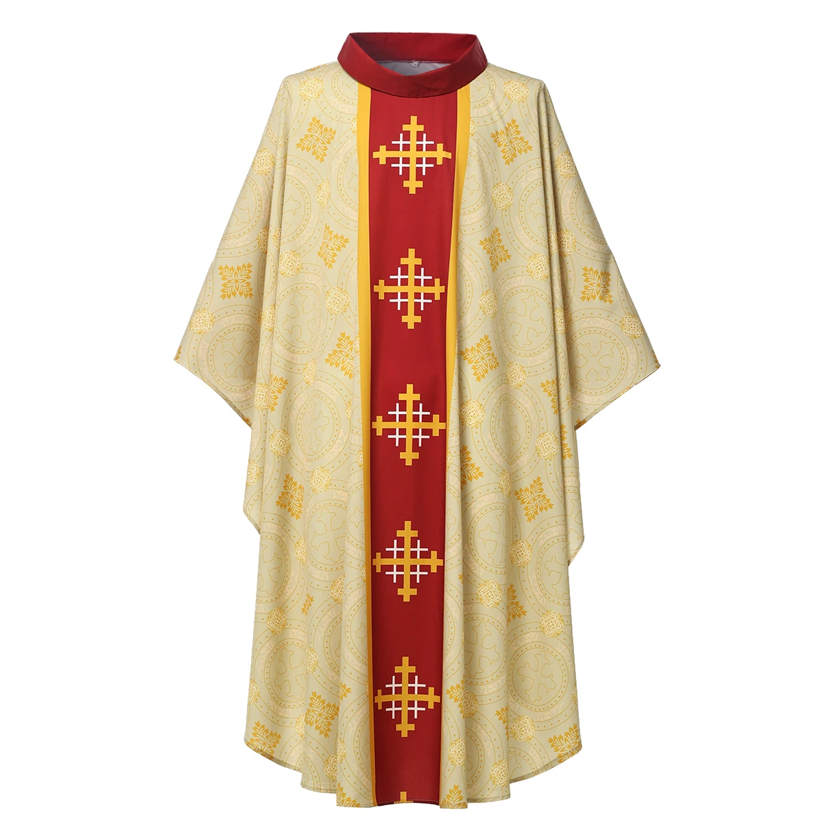 Men's Church Pastor Chasuble Priest Vintage Robe Gown Cape Cassock Vestment Costume