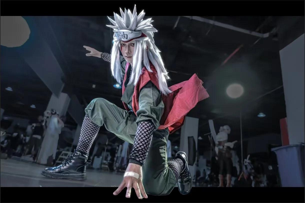

Jiraiya Cosplay Costume 1st Generation Gamabunta Sage Anime Outfit with Obito Uchiha Style