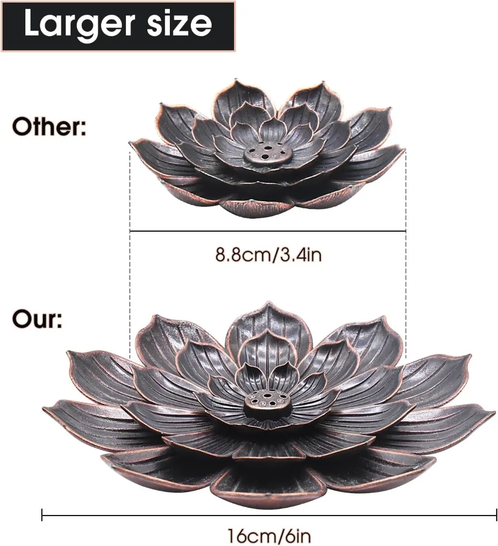 Zinc Incense Burner Lotus  Holder 6