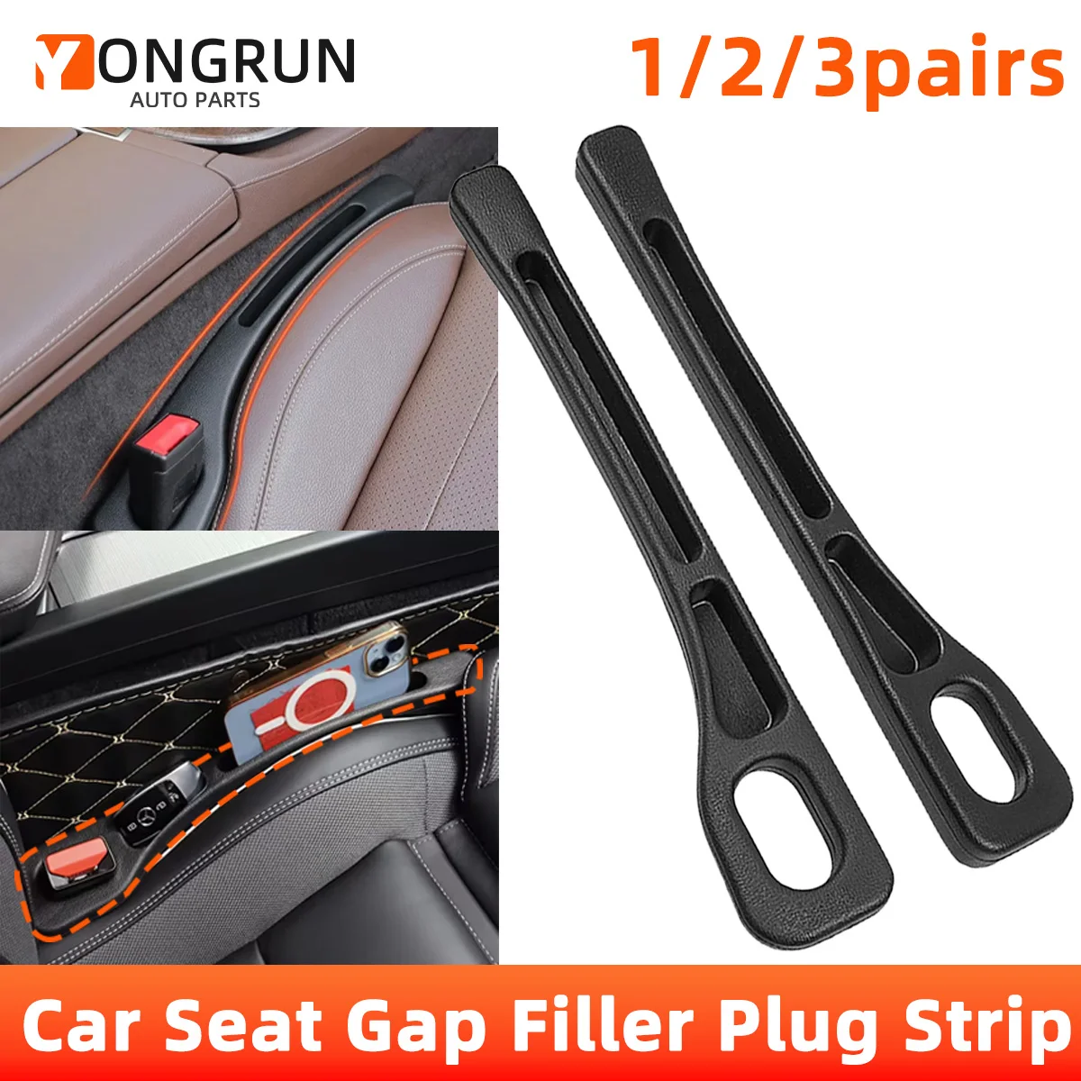 YONGRUN 1/2/3 pares de tapones para huecos de asientos de General Motors, materiales de relleno para huecos de asientos de coche, tiras a prueba de fugas, accesorios para el interior del automóvil
