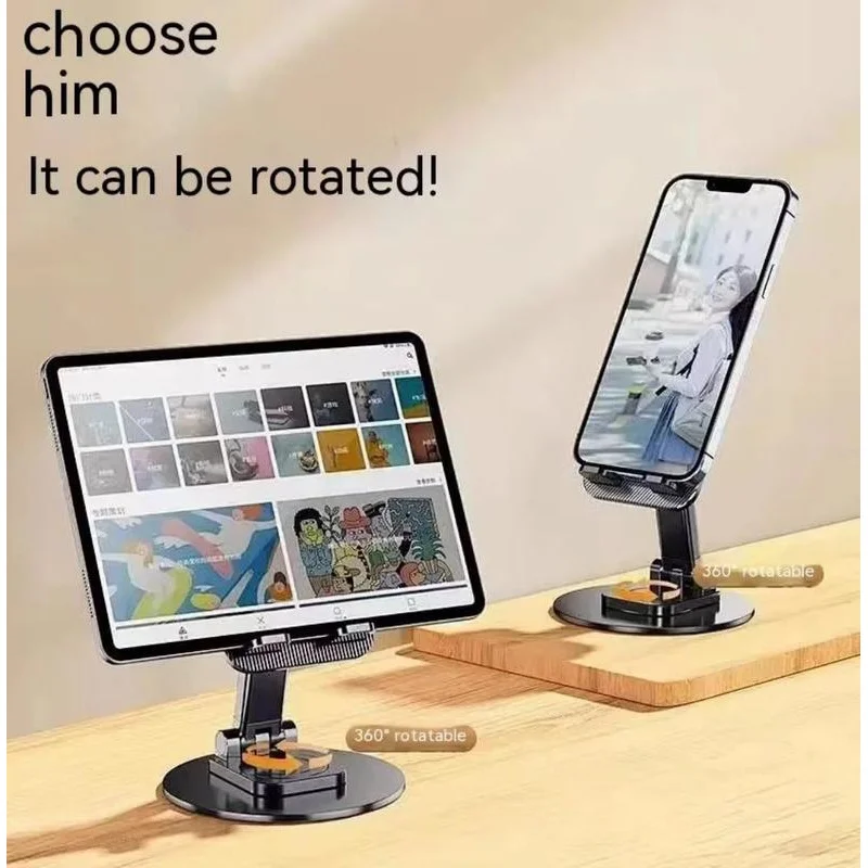 

Universal Phone Stand on Desk 360° Rotating Multi-Angle Non-Slip Metal Base Foldable for Office iPhone13 14 15Pro Xiaomi Samsun