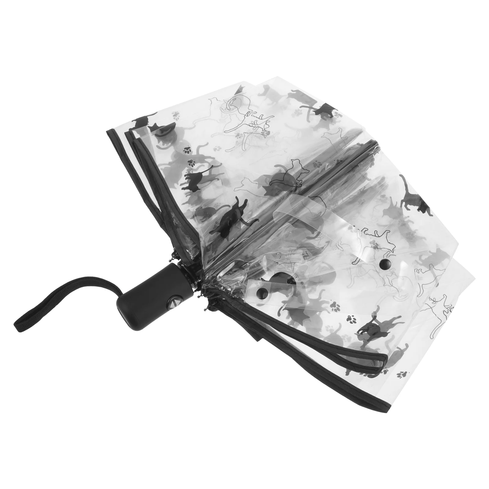 Lightweight Transparent Folding Umbrella Miss Clear Umbrellas Small for Travel Pvc Iron Foldable Backpack