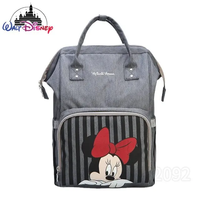 Disney-mochila Original de Mickey para mujer, bolsa de pañales de dibujos animados, bolso de bebé de gran capacidad, mochila de marca de lujo