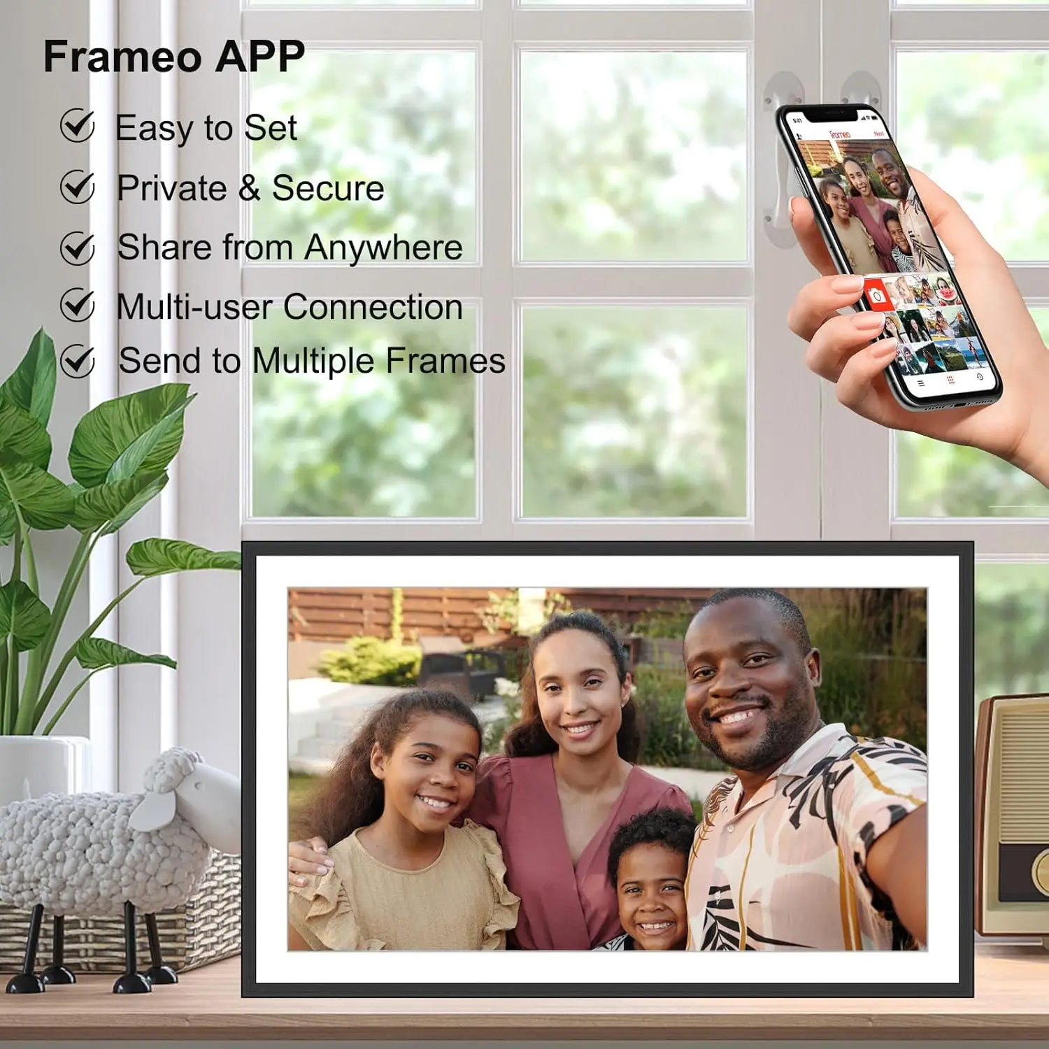 إطار الصورة الرقمية 15.6 بوصة 32 جيجابايت واي فاي شاشة كبيرة HD تعمل باللمس IPS 1920*1080 إطار ذكي إطار تدوير تلقائي هدايا عيد الميلاد