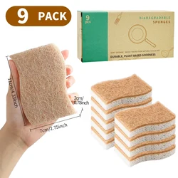 Pulpa de madera de Sisal Natural para limpieza de platos de cocina, esponjas multifuncionales para lavar platos, esponja de microfibra