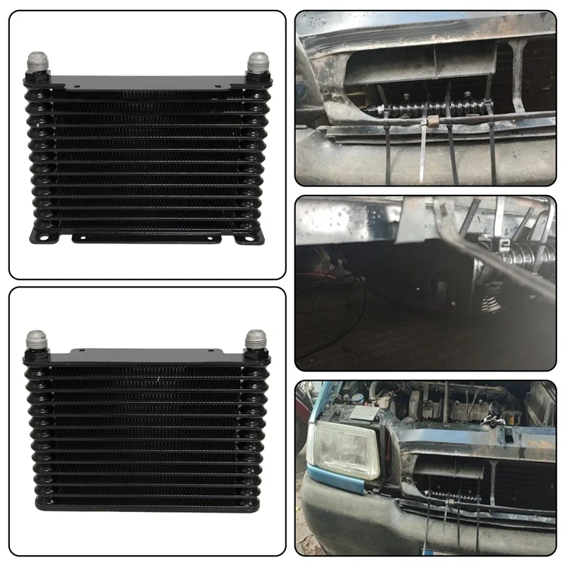 10/13/15 Row Aluminum Transmission Oil Cooler AN10 32MM 226MM Universal Racing Engine Cooling Radiator Fit BMW E36 Audi Q7