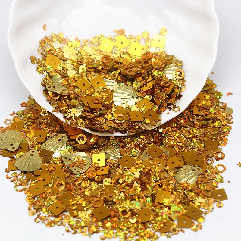 Gold Sequin 3mm 4mm 5mm 6mm Flat Cup Round Loose Sequins for Crafts Sewing Decoration DIY Accessory Lentejuelas Para Coser