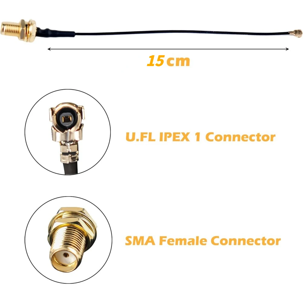 868 MHz 915 MHz Lora-Antenne GSM-Antenne 6 dBi Verstärkung SMA-Stecker mit U.FL/I-P-E-X-1 auf SMA-Anschluss für Meshtastic Devices LoRa Board – Detail 4