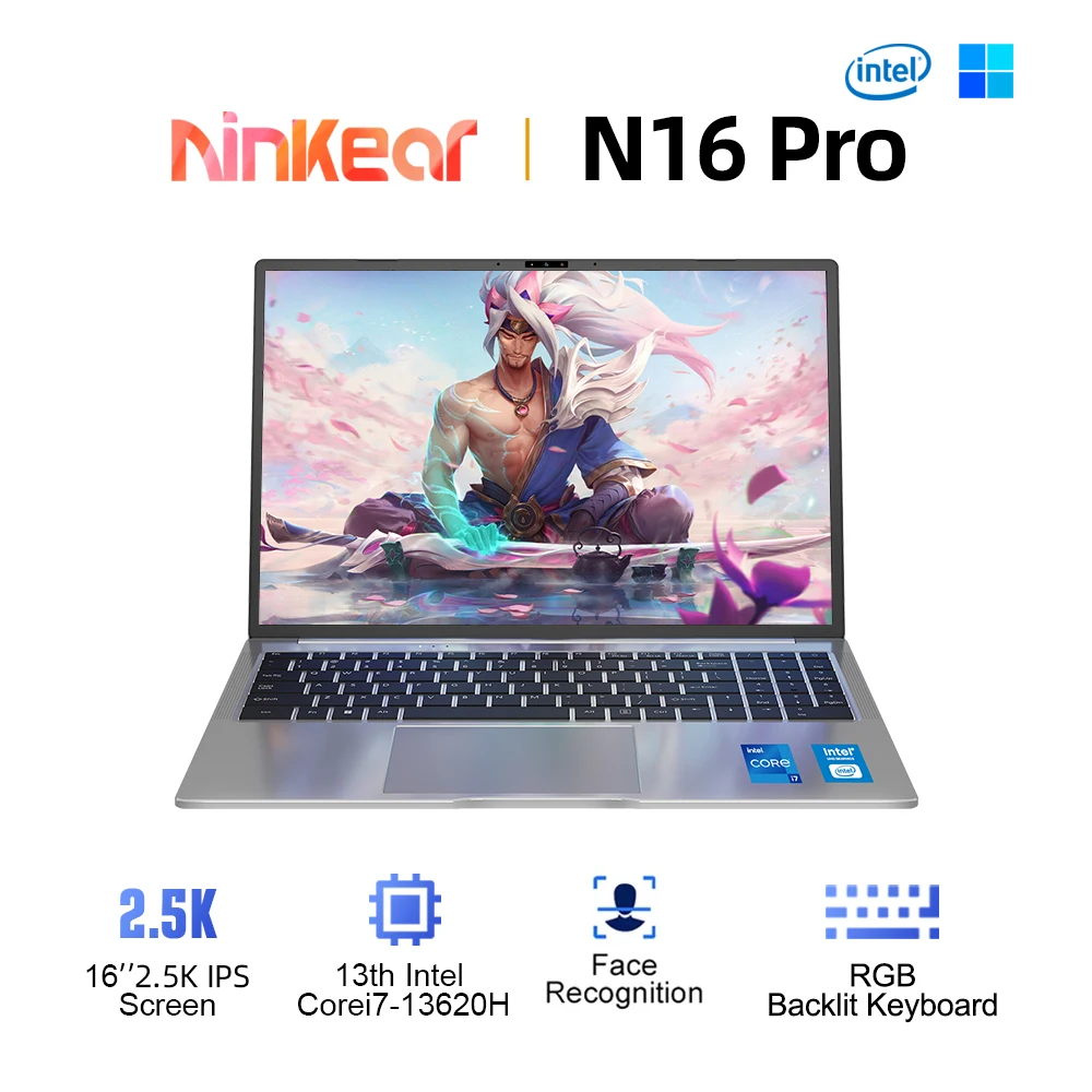 Ninkear N16 Pro Laptop Intel Core i7-13620H WiFi 6 2.5K 165Hz 32GB DDR4+1TB SSD Windows 11 Gaming Laptop Computer Notebook