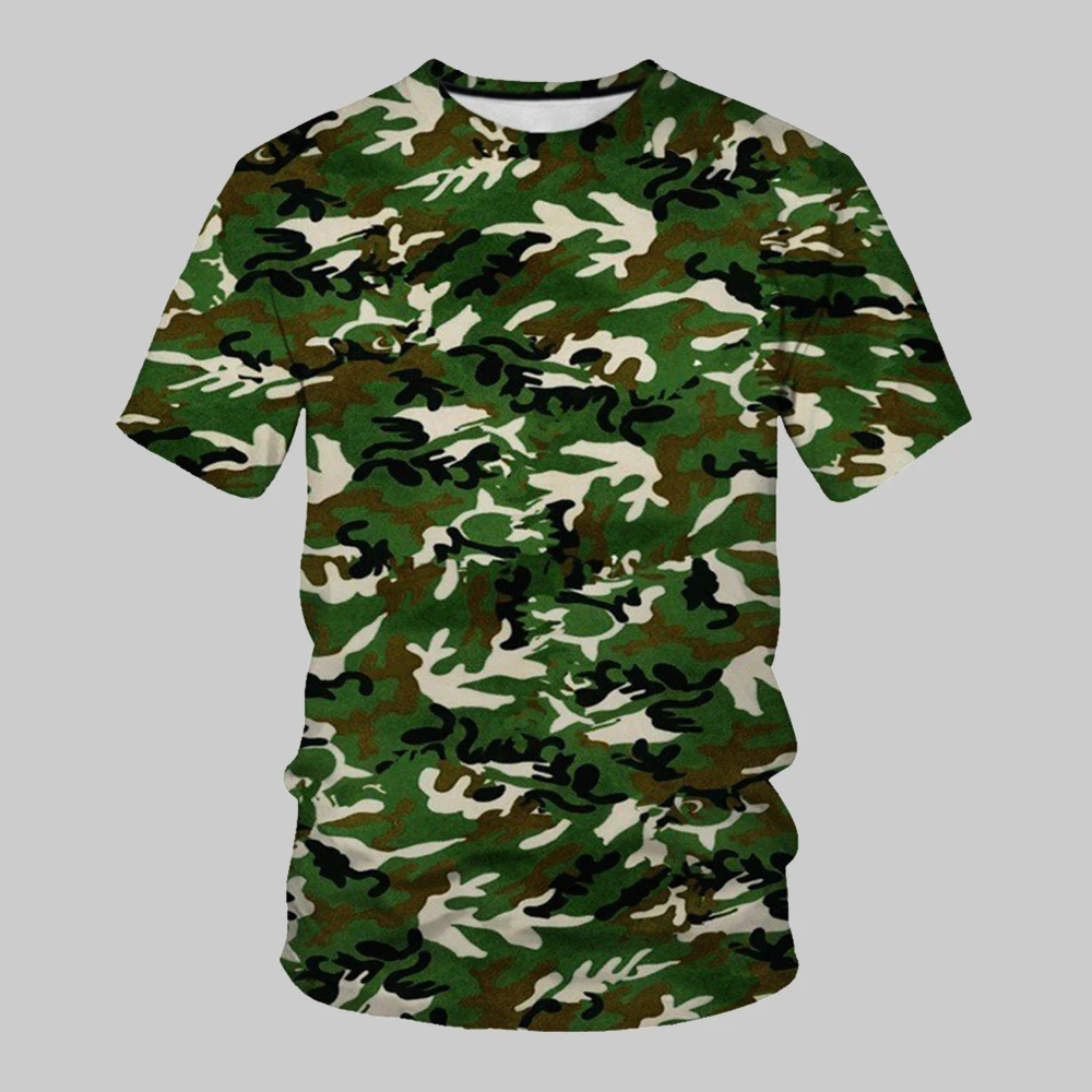 Men T-shirts Short Sleeve Summer Digital Printing Camouflage O-Neck Men's Outdoor Sports Breathable Quick-drying Bottoming Shirt